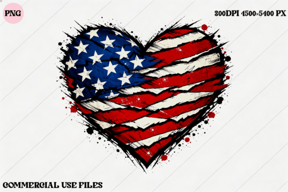 American Heart Patriotic Graphic: Your Go-To for Bold, All-American Design