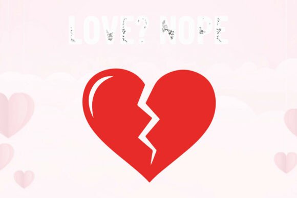 Anti-Valentine Broken Heart Graphic Tee: Bold Design for Real Emotion