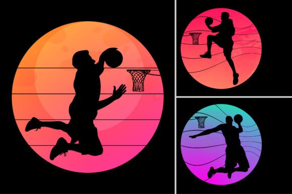 Basketball Sunset T-Shirt Design: A Retro-Modern Graphic Asset