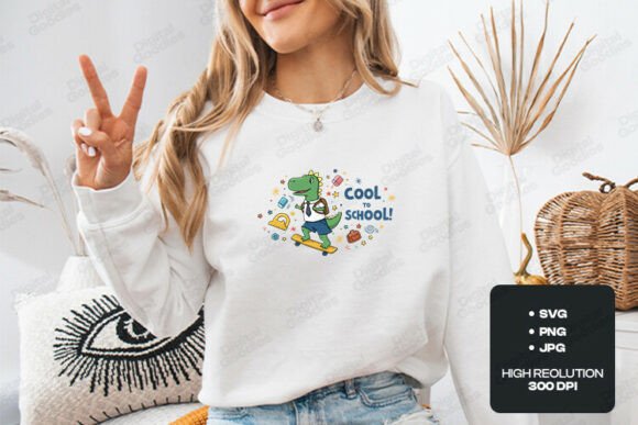 Cool to School Cute Dinosaur Graphic: A Roaring Start