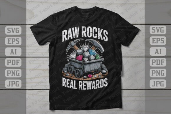Raw Rocks Real Rewards: The Mining Graphic for Grit and Growth