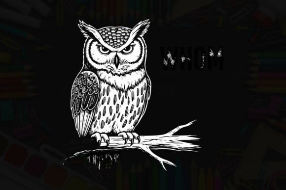 Retro Owl Graphic: Whom Typography Unpacked