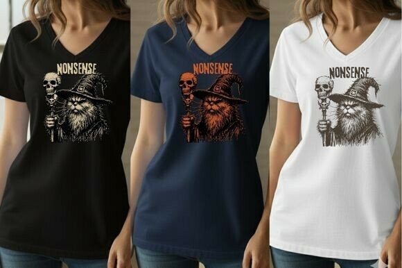 Vintage Nonsense Cat Graphic Tee: Bold Retro Style